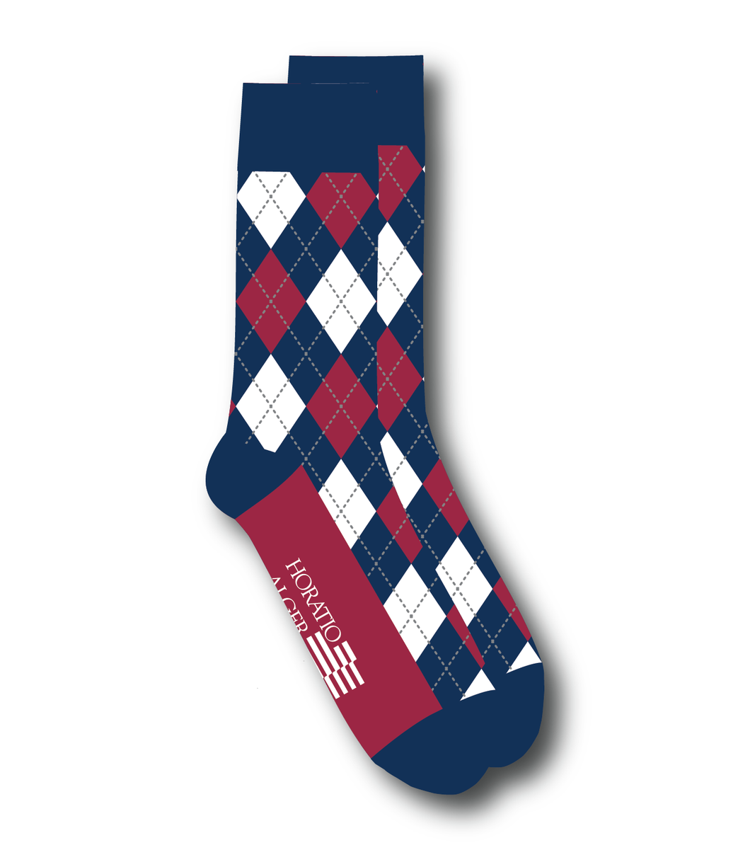 Unisex Knitted Dress Sock with Horatio Alger Association Logo